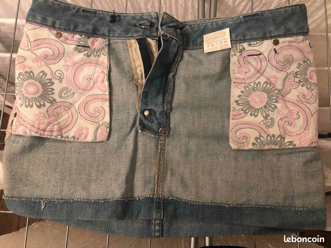 Mini jupe Diesel jeans clair (image 5)