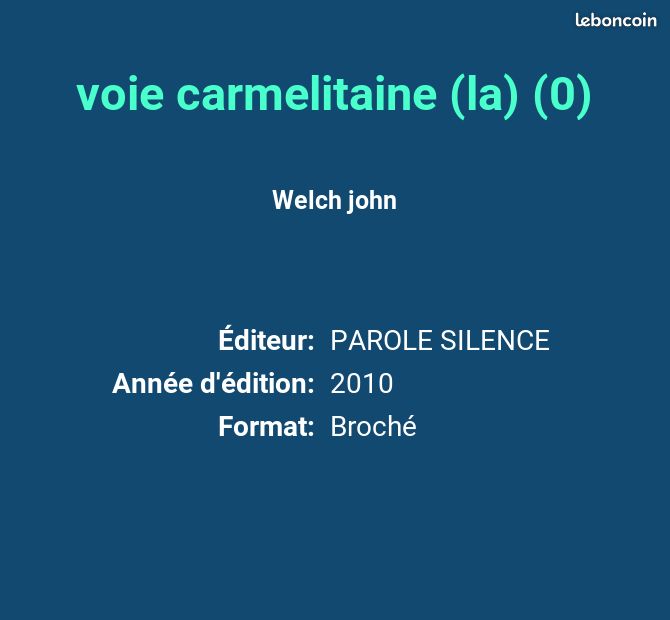 Voie carmelitaine (la) (0) - Welch john (image 2)