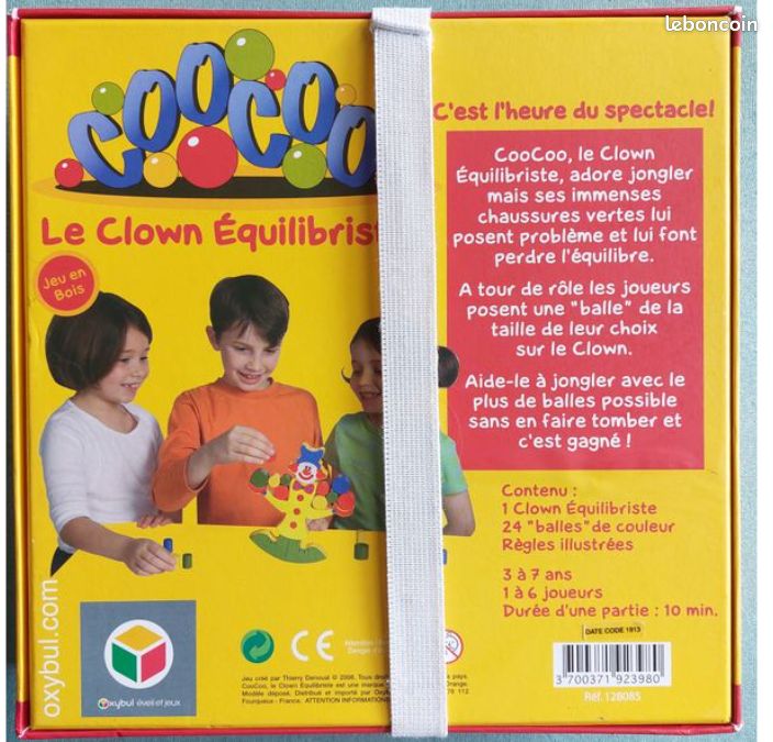 Jeu Ancien Français - Jeu Du Cirque JJF Clown Equilibriste - Boîte Carton - 1910-1920