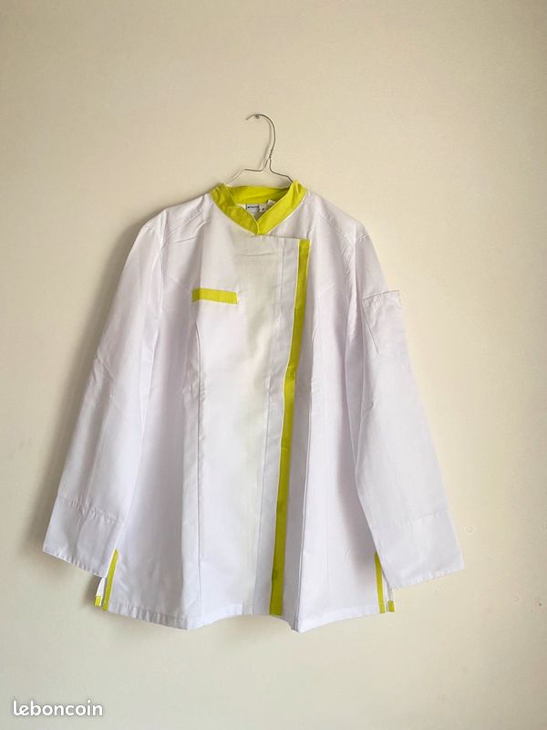 Blouse blanche /tablier de cuisine en taille 4 (M/L) (image 1)