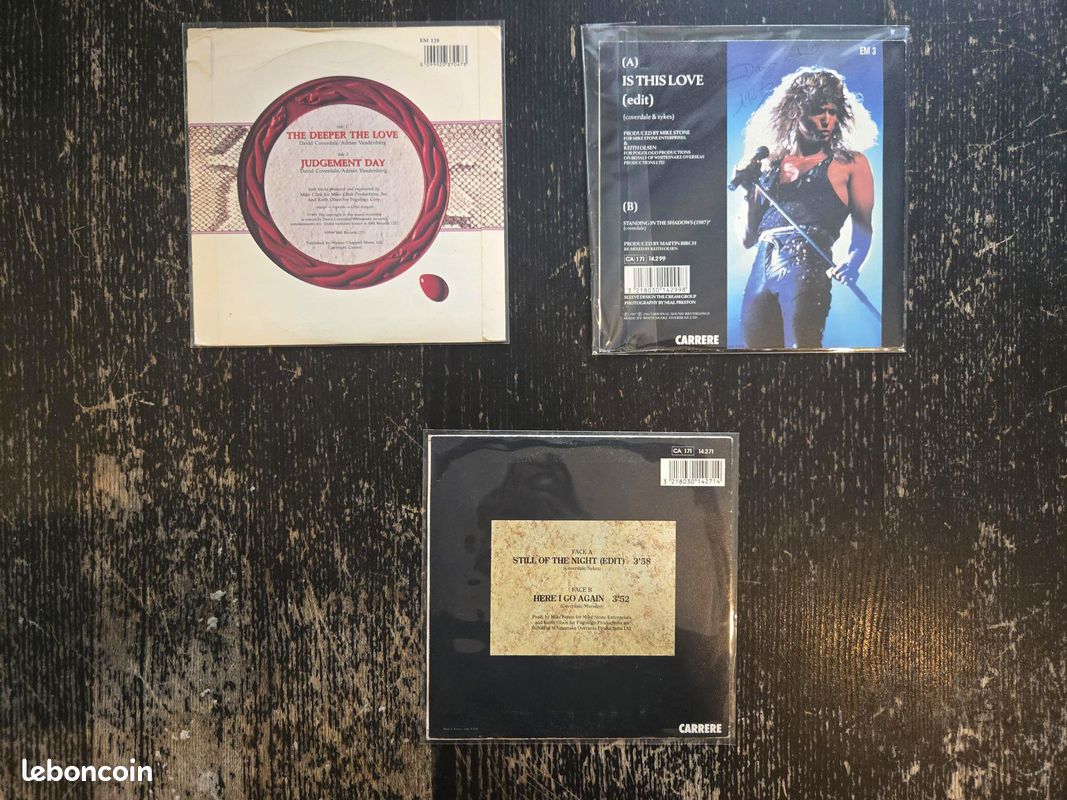 🎵 Lot de 3 vinyles 45 tours Whitesnake hard rock (image 5)