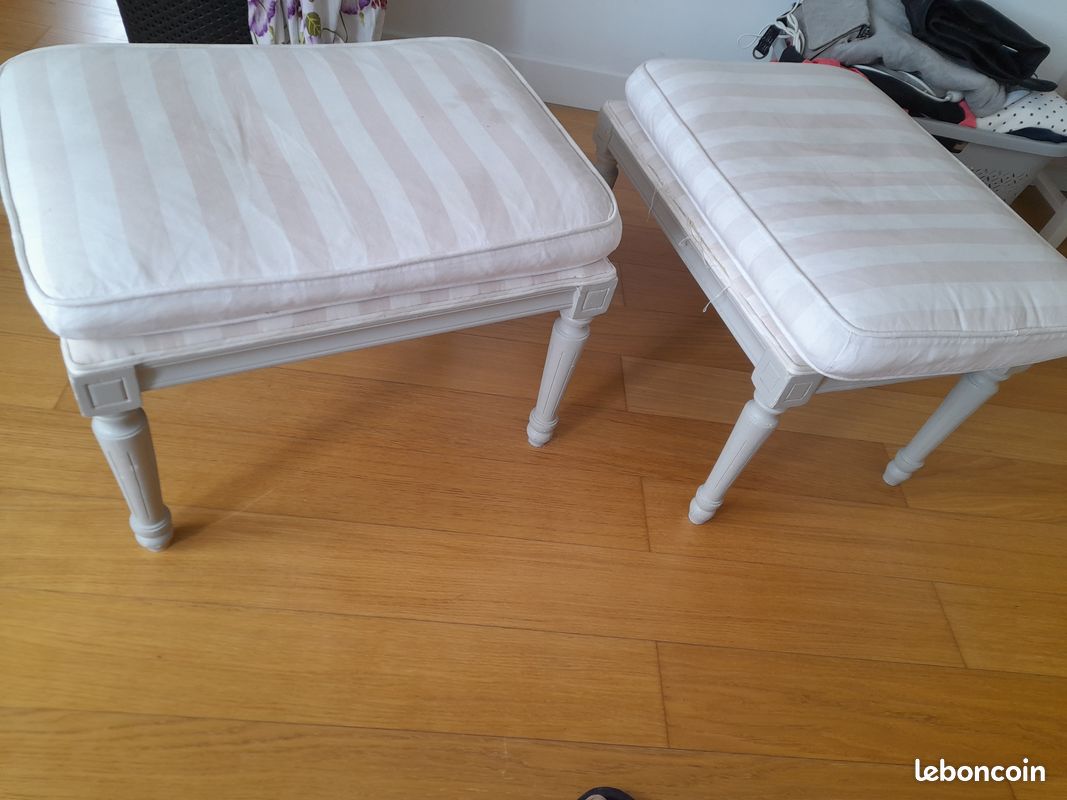 Tabouret rose et blanc (image 2)