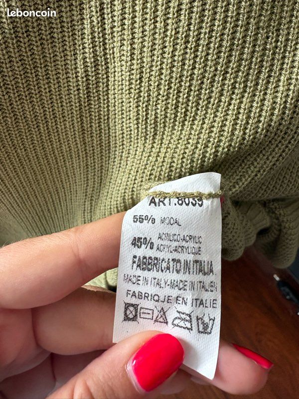 Pull léger Oversize vert Charlio neuf taille unique (image 4)