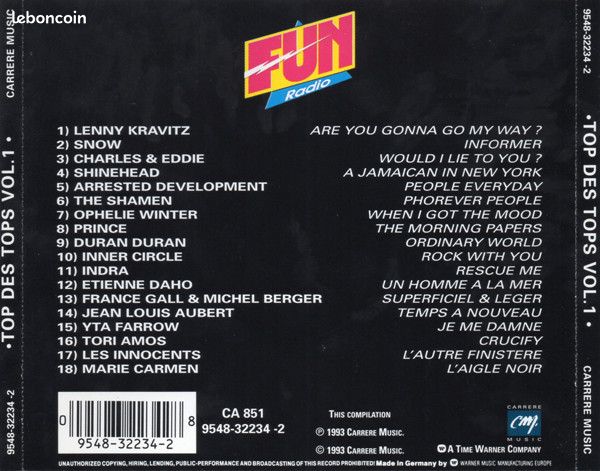 CD Fun Radio Le Top Des Tops Vol. 1 (C392) (image 2)