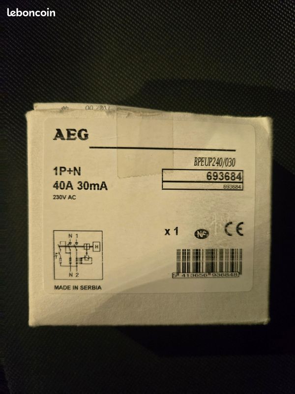 Interrupteur differentiel AEG 40A 30ma (image 2)