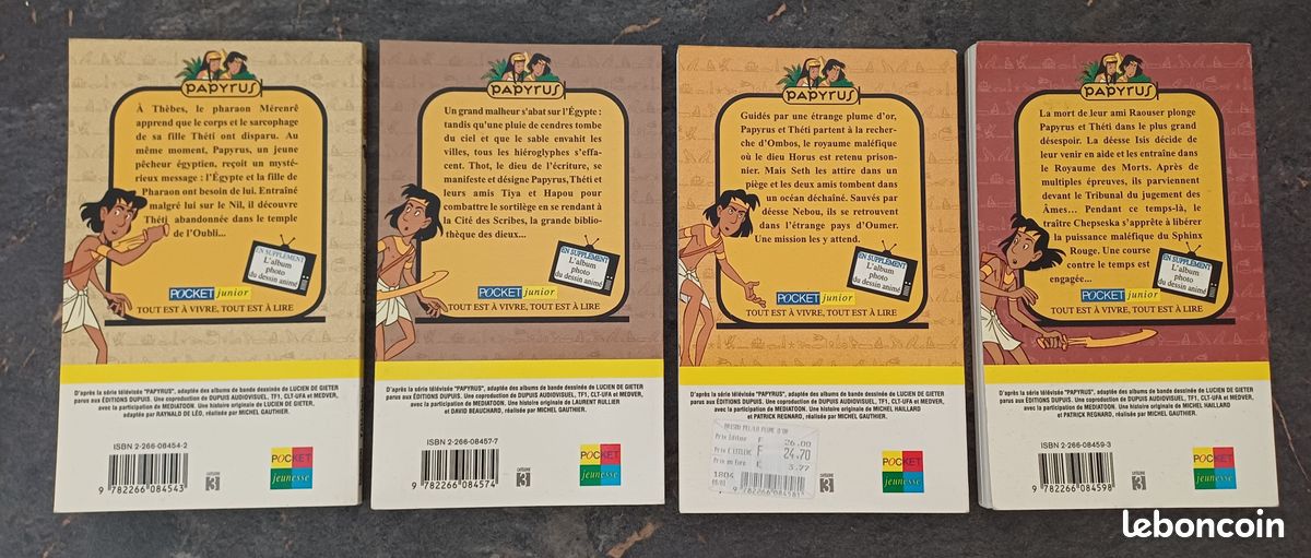 Lot de 4 livres Papyrus - Pocket Junior- TF1 - Egypte antique - Vintage (image 3)
