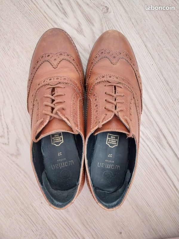 Derbies en cuir camel (image 2)