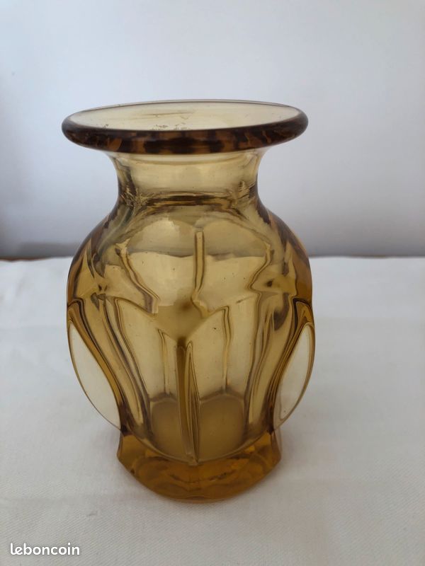 Petit vase et cendrier en verre fumé ambre (image 3)