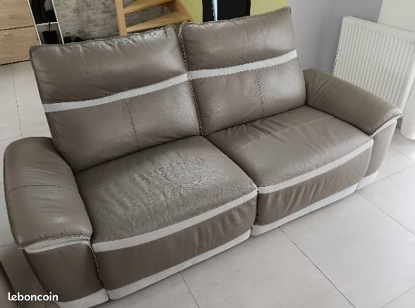 Canapé 2 places + fauteuil avec relaxation électrique (image 1)