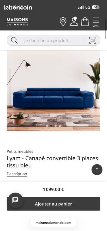 Canapé maison du monde convertible (image 10)