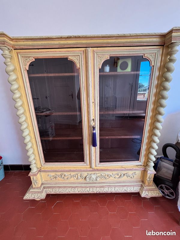 Armoire provençale portes vitrées (image 1)