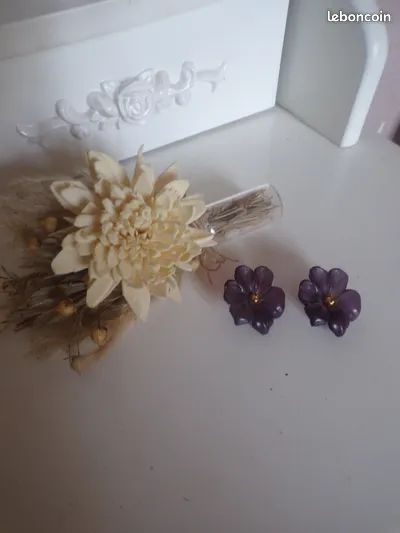Boucles D'oreilles Vintage Dorées - Modèle Fleurs Boules à Clips