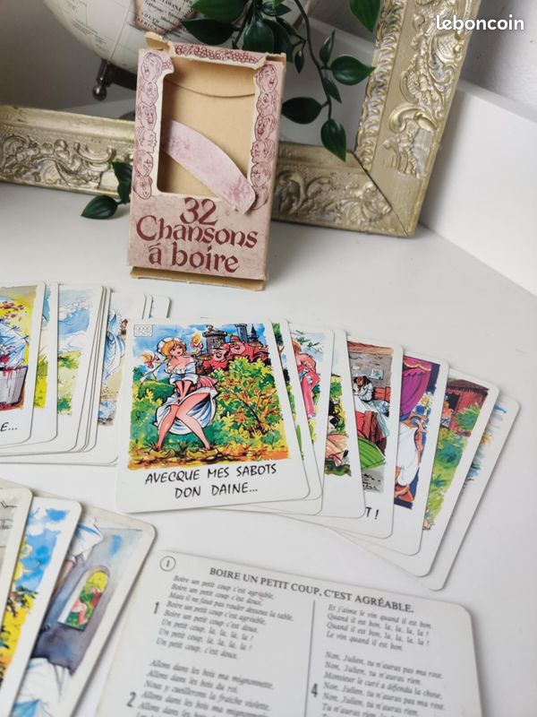 Jeu de Cartes Vintage - "32 Chansons à Boire" - Musique et Humour - Rare (image 1)