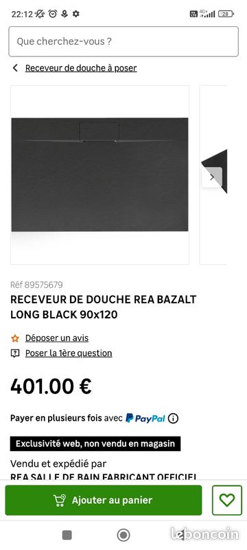 Receveur de douche 90x120 (image 2)