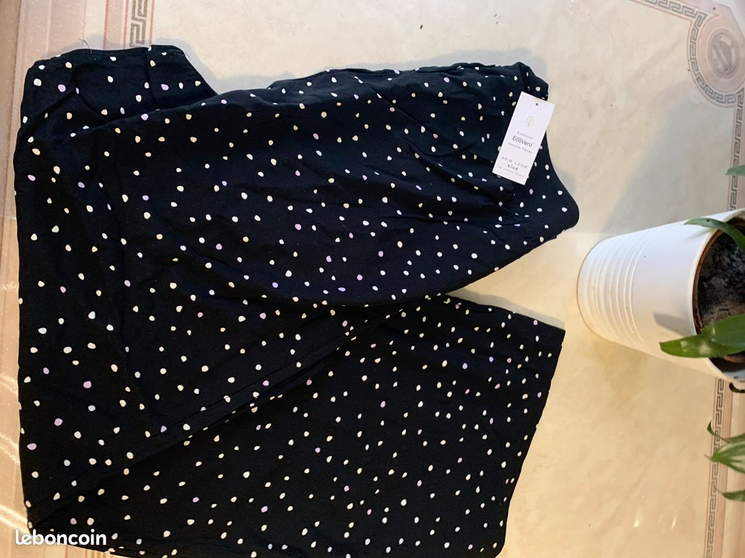 Pantalon a pois et jambe large taille 40 (image 3)