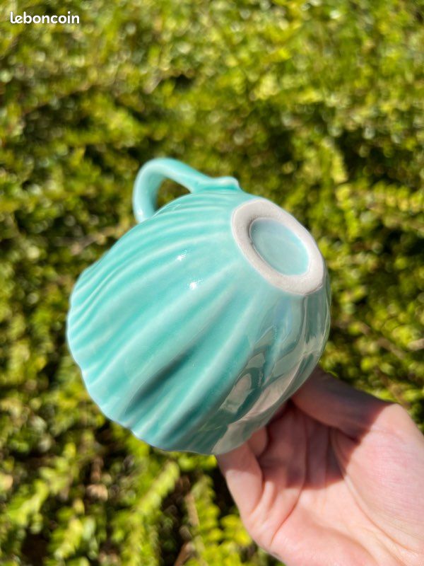 🩵 Service 2 tasses + 2 sous-tasses turquoise en céramique El Corte Inglés (image 12)