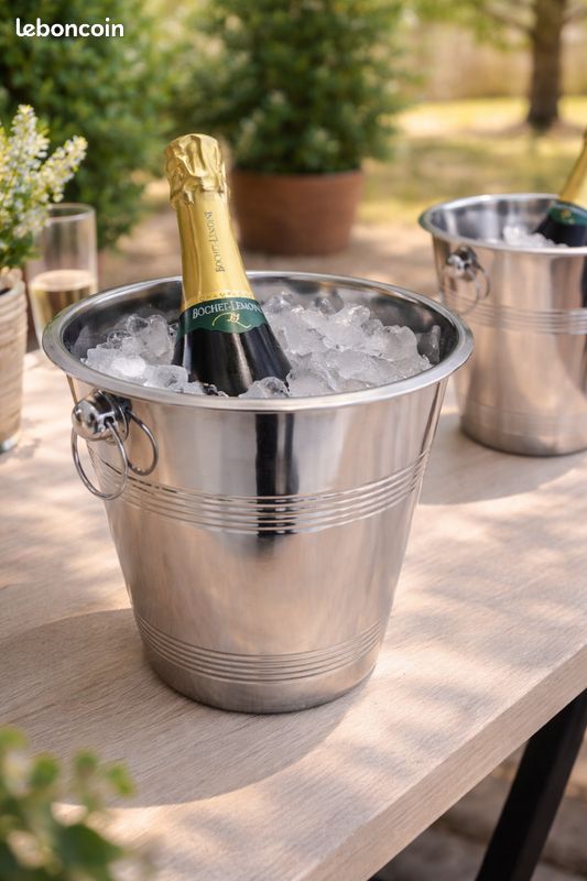 Seau à Champagne Inox MA&DE 18/10 – Made In Italy, Bac à Glaçons, Cocktail