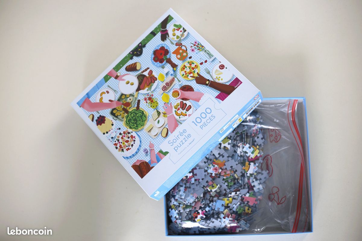 Puzzle 1000 pièces "Repas en famille" marque Janod, Soirée puzzle (image 4)