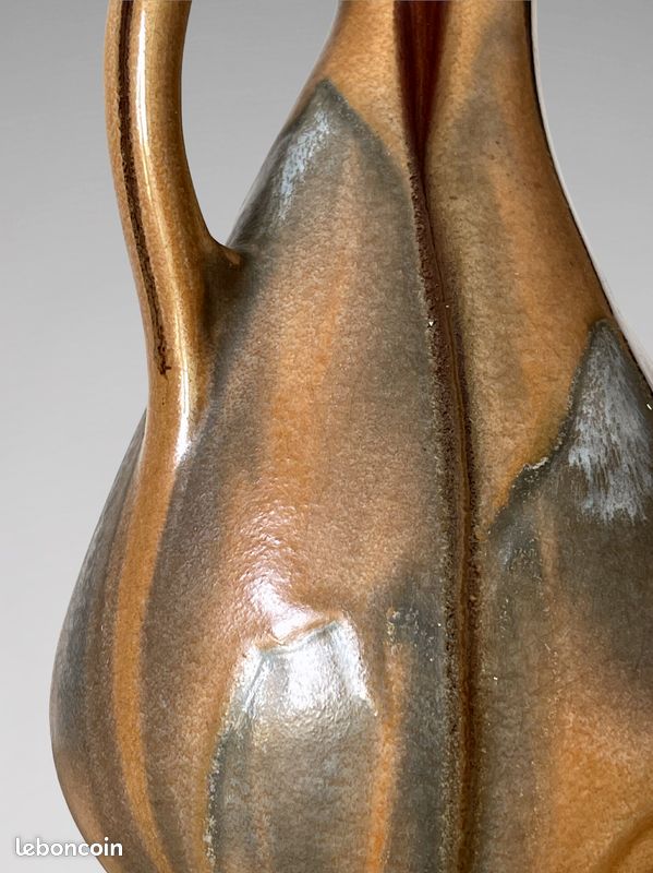 Vase pichet moderniste en céramique émaillée – Faïencerie de Thulin Belgique – modèle 199 – années 30/50 (image 11)