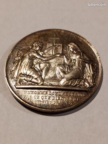 Médaille De Mariage Française 1895 - Argent 950/1000 - Souvenir Chrétien