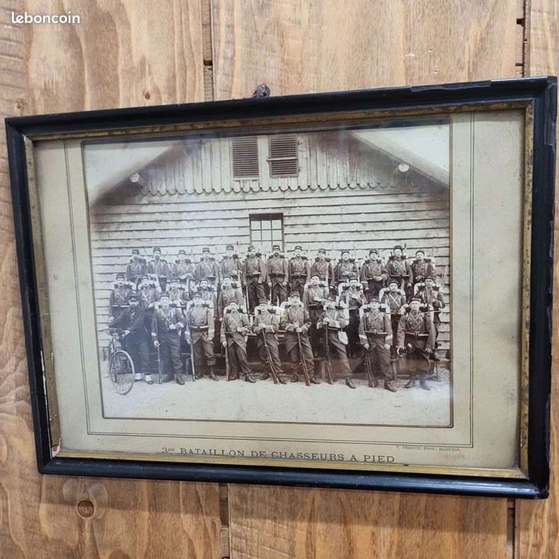 Ancienne photo encadrée 3ème bataillon chasseurs à pied militaires (image 4)