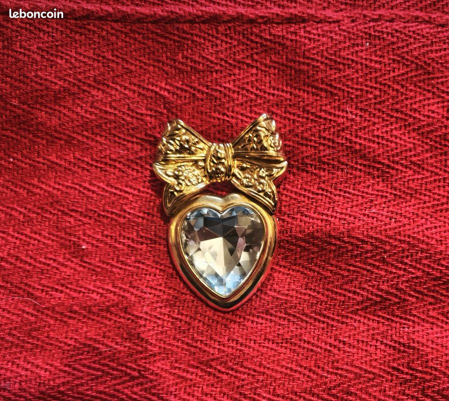 GRANDE BROCHE VINTAGE doré Noeud ruban 7,8cm NEUF ! EUR 39,99 - FR