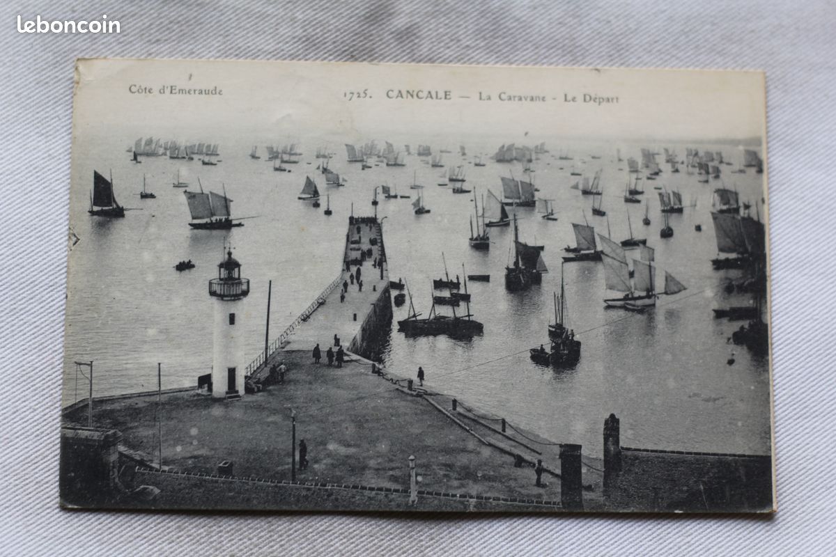 Cpa 1916, Cancale, la caravane, le départ, Ille et Vilaine 35, carte postale ancienne,vf91 (image 1)
