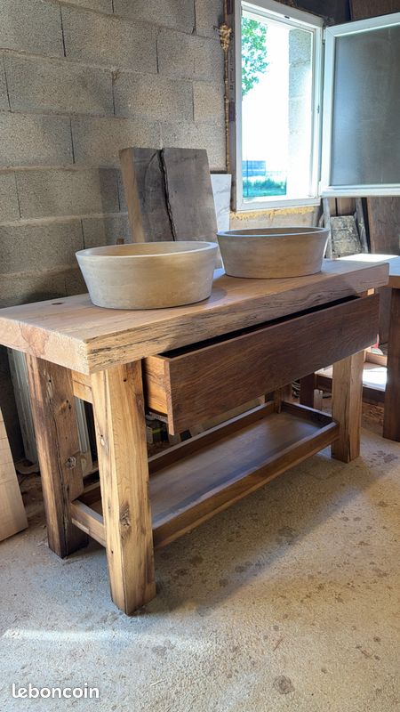 Établis de menuisier pour Meuble vasque - TV - Console sur mesure – Fabrication en bois massif (image 4)