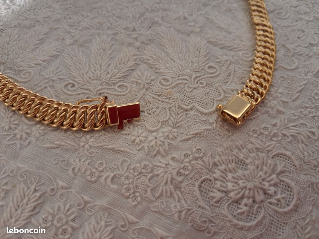 Collier Chaîne Plaque Or Semi-rigide - Modèle REF06897J, Occasion