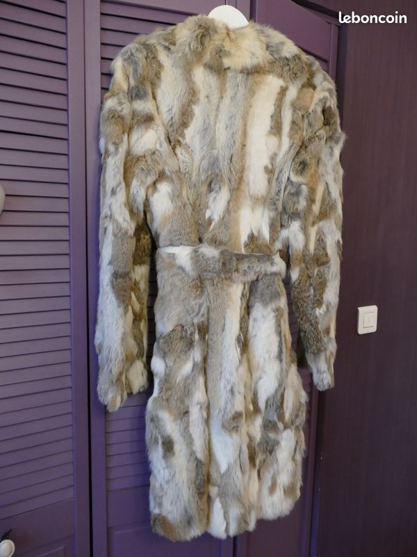 Veste fourrure lapin multi couleur (image 2)
