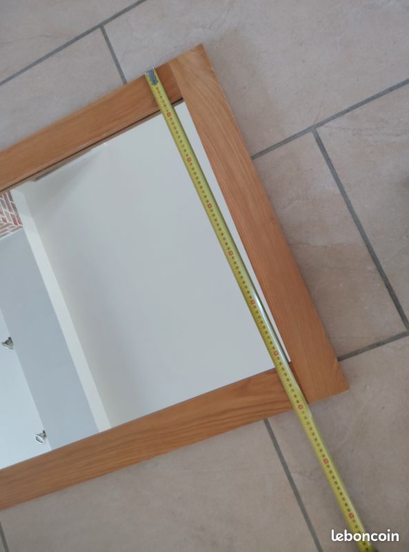 Miroir mural cadre bois 130 x 70 (peut être repeint) (image 4)