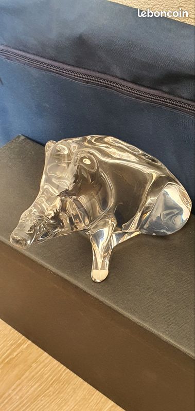 Statuette Sanglier En Verre Cristal D'Arques - Dans Sa Boîte D'origine