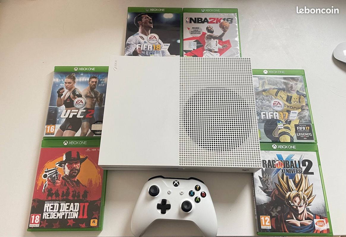 Xbox one S Blanche | 6 jeux | 1 Manette (image 1)