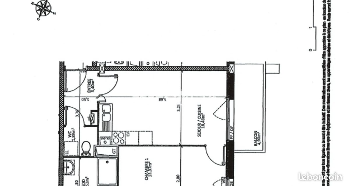 Appartement 2 pièces 43 m² · à Faches-Thumesnil · 43 m² · 643 €/mois