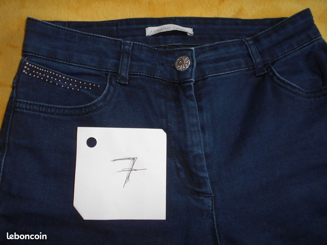 Jean Armand Thiery Bleu Foncé - Taille 50, état Excellent, Occasion Très Bon état, Coton Mélangé