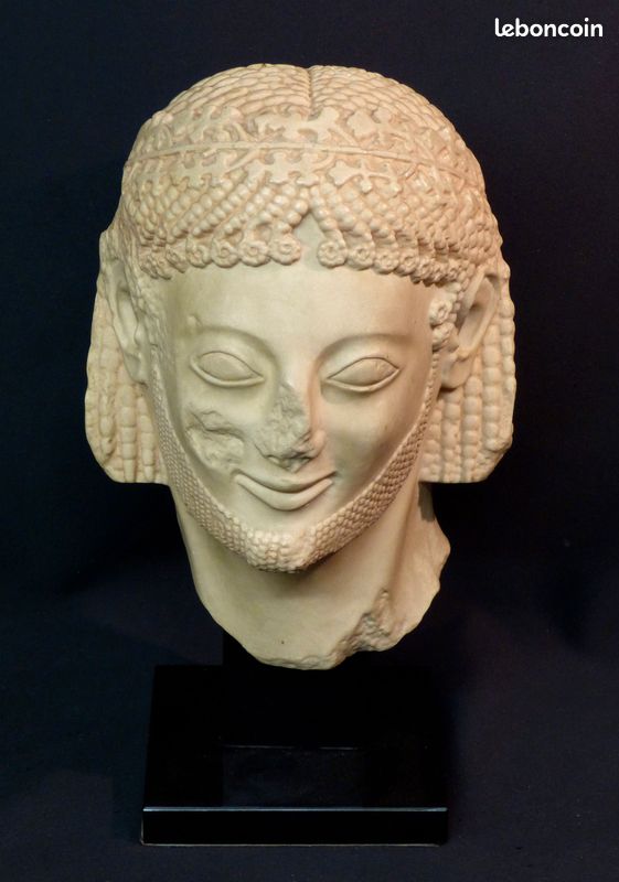 C très beau grand buste Chevalier Rampin d'après L'antique grecque 36cm Louvre (image 2)