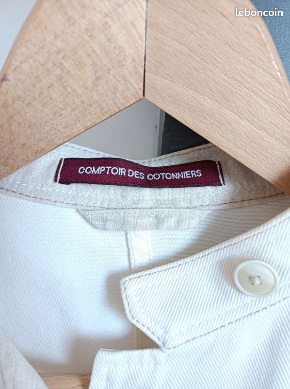 Chemisier Blanc COMPTOIR DES COTONNIERS En Coton - Taille 38 - Occasion En Très Bon état