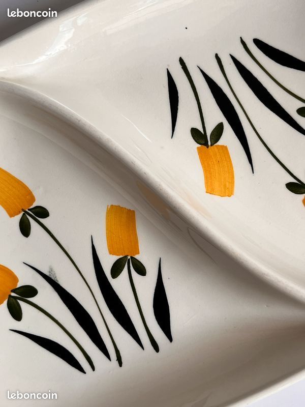 Plat à compartiment fleuri vintage (image 3)