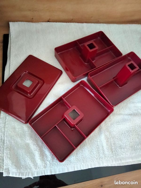 Lot 2 Boîtes à Bijoux Couture Maquillage à Compartiments Sur 3 Tages Tupperware