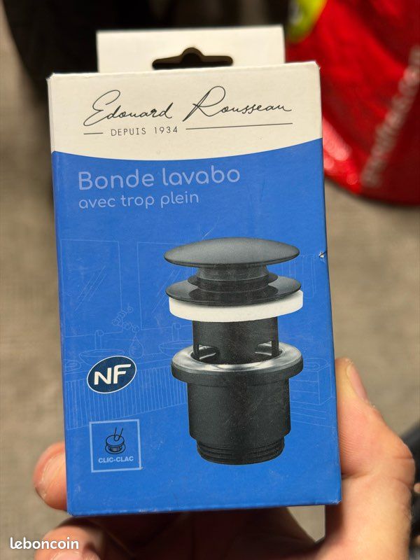 Bonde lavabo noire neuve Édouard Rousseau (image 1)