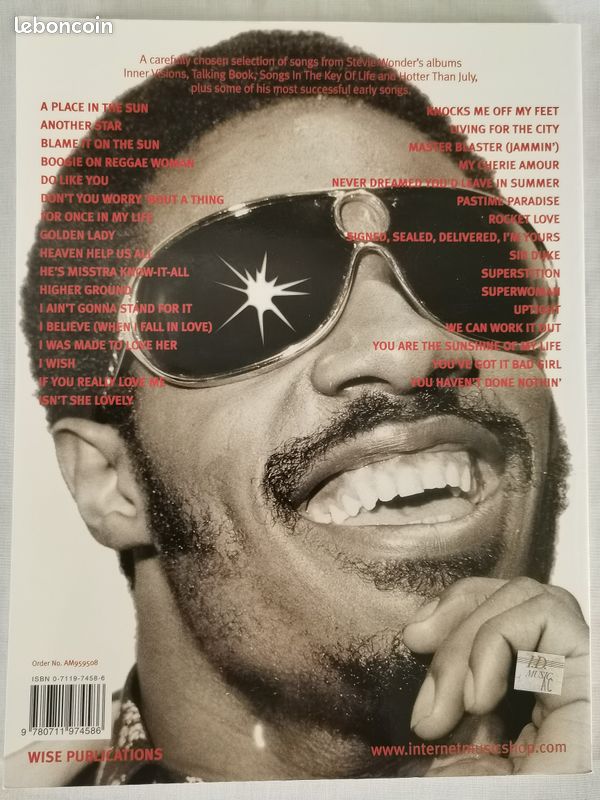 Recueil de partitions du chanteur Stevie Wonder «The Stevie Wonder collection» (image 2)
