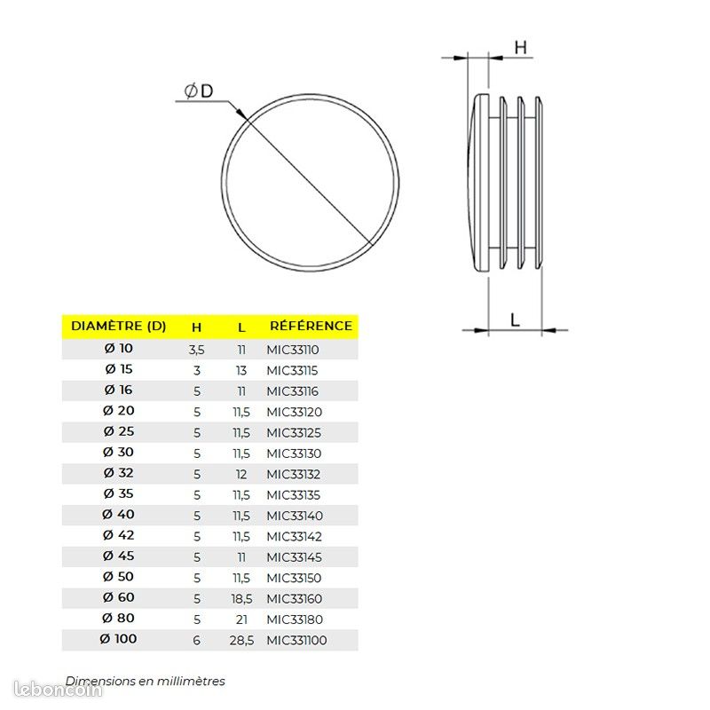 METALIDEAL | Chapeau De Pilier Rond En Plastique - Diamètre 32 mm (image 2)