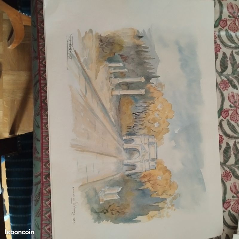 Lot 6 aquarelles originales "paysages de provence"signées Bruno Parizat 33x51cm (image 12)