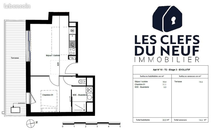 Appartement 2 pièces 39 m² — 7