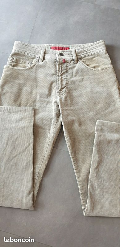 Pantalon Cargo Vintage Grande Taille L En Coton Ivoire - Marque Real Clothes, Entre-jambe 31 Pouces