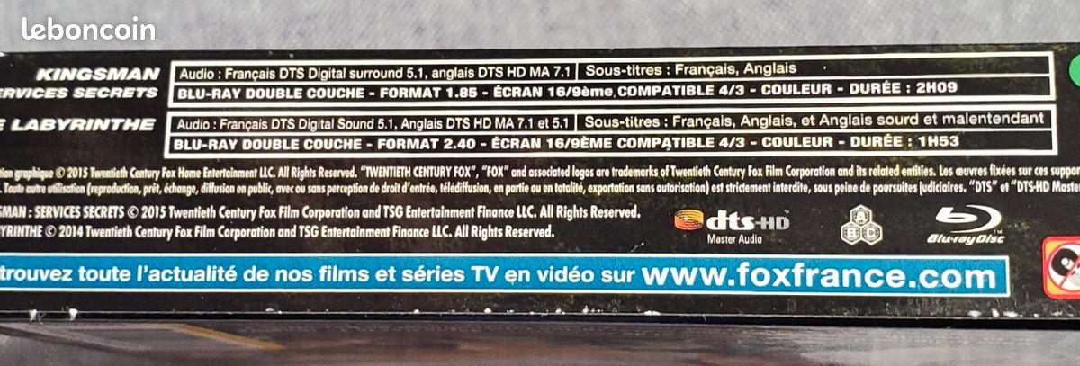 Coffret de 2 films Blu-ray Kingsman Services Secrets/ Le Labyrinthe ~ Walter (image 6)