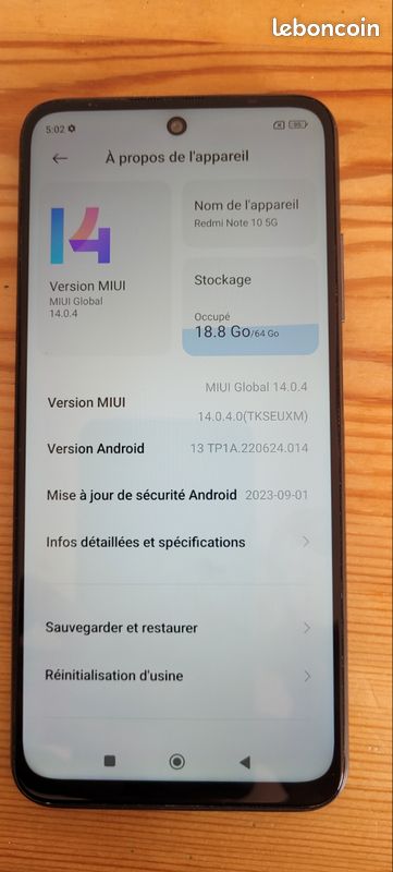 Téléphone portable Redmi Note 10 5G (image 3)