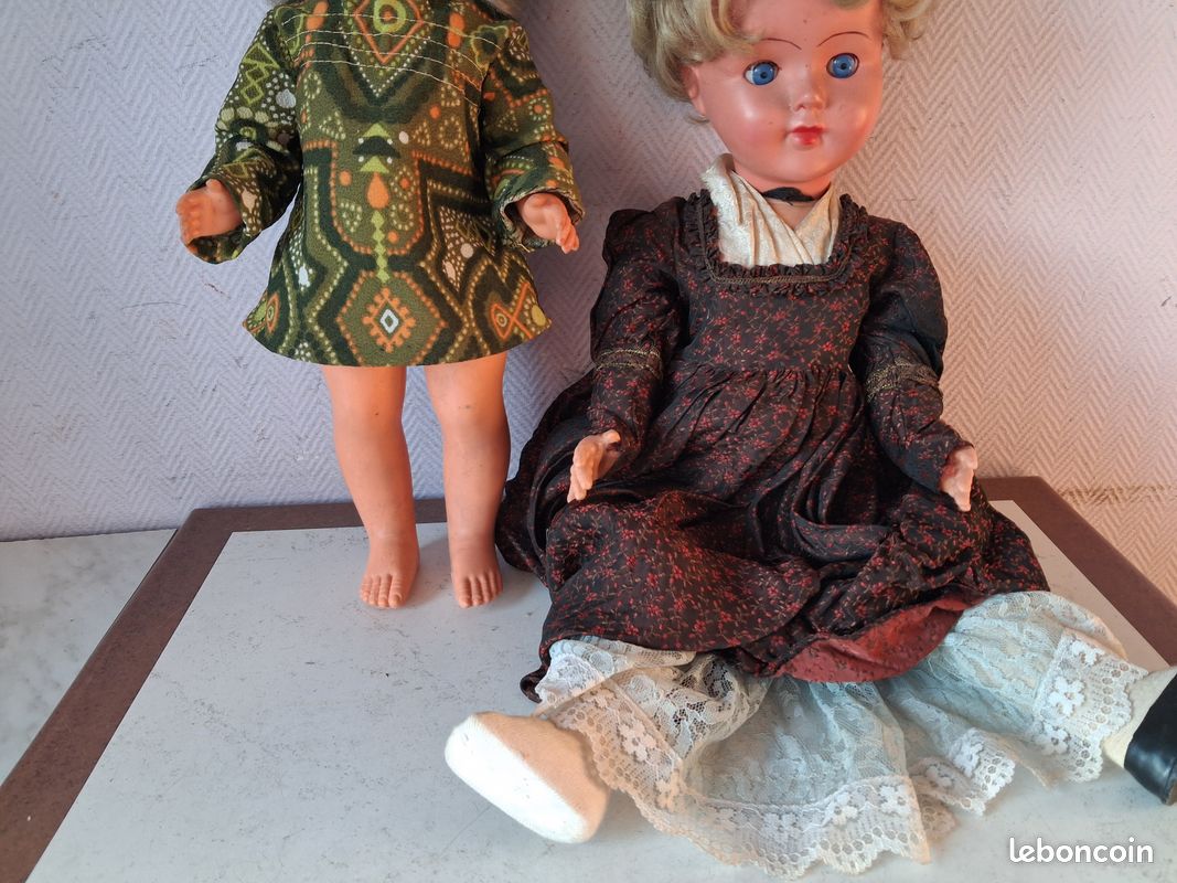 GRANDE POUPÉE ANCIENNE avec les yeux se fermant et bougeant EUR 35,00