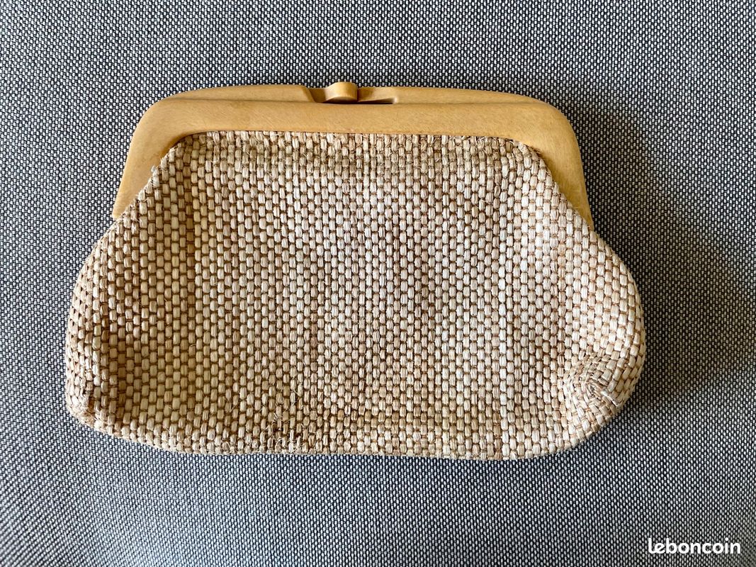 Sac pochette paille vintage rétro ancienne pin up Lolita (image 4)