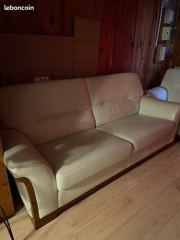 Canapé et fauteuil en cuir (image 1)